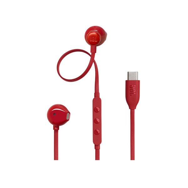 JBL Tune 305C USB-C Wired Hi-Res In-Ear Headphones, Red Color, Model No. JBLT305CRED