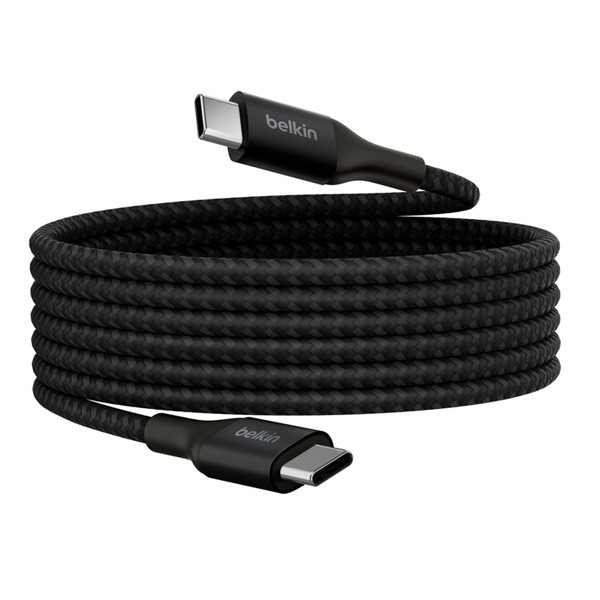 Belkin BoostCharge USB-C to USB-C Braided Cable 240W PD, 48V/5A, 2m, Black Color, Model No. CAB015bt2MBK