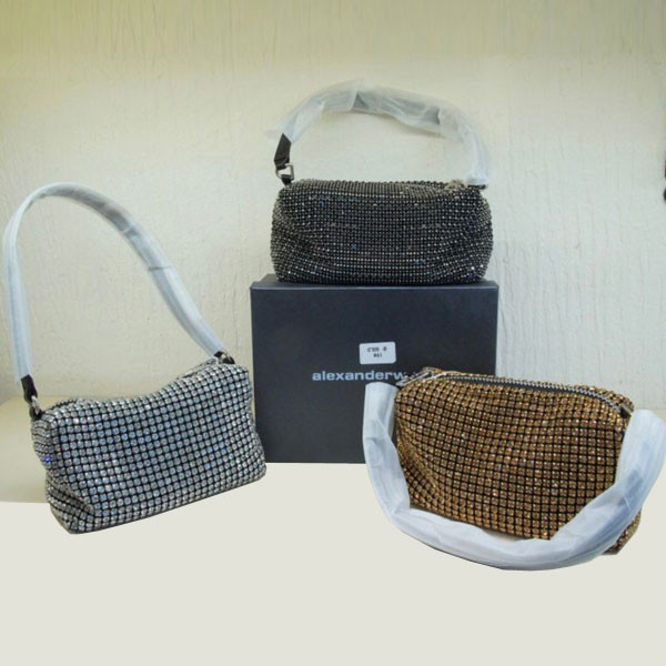 Alexander Wang Heiress Crystal (Type) Women Mini Bag, in Silver, Black & Gold Tone with Glitters