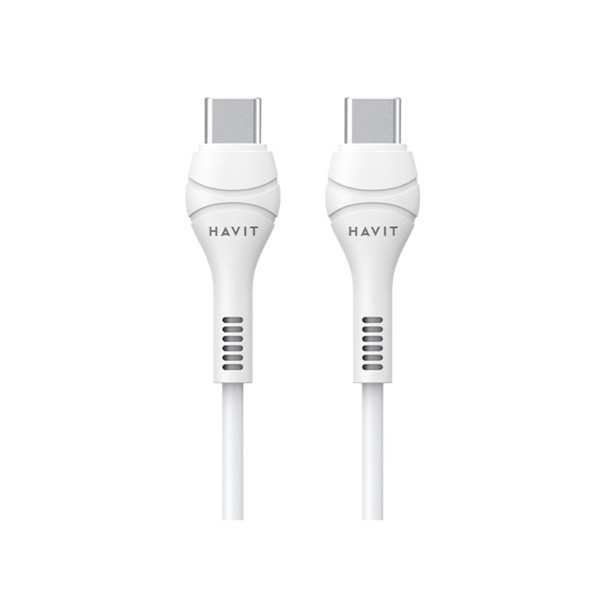 Havit Type-C to Type-C PD60W Cable 1m, White Color, Model No. CB62791.0m