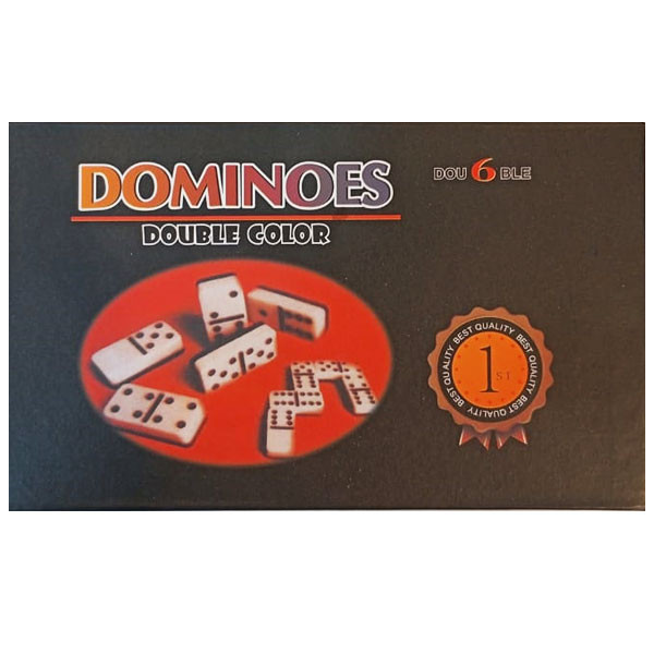 Best Quality Double 6 Color Dot Dominoes Game Set, Classic 28 Pieces, in Black Carton