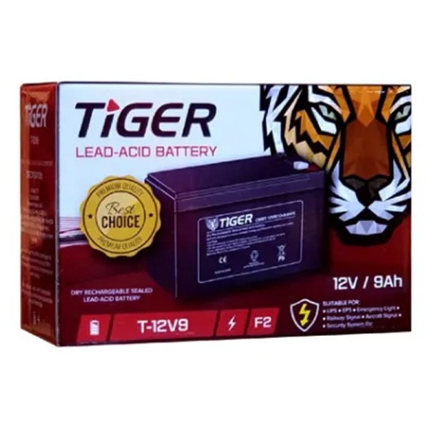Tiger 12V 9Ah Rechargeable Lead-Acid UPS Battery, Model No. T-12V9
