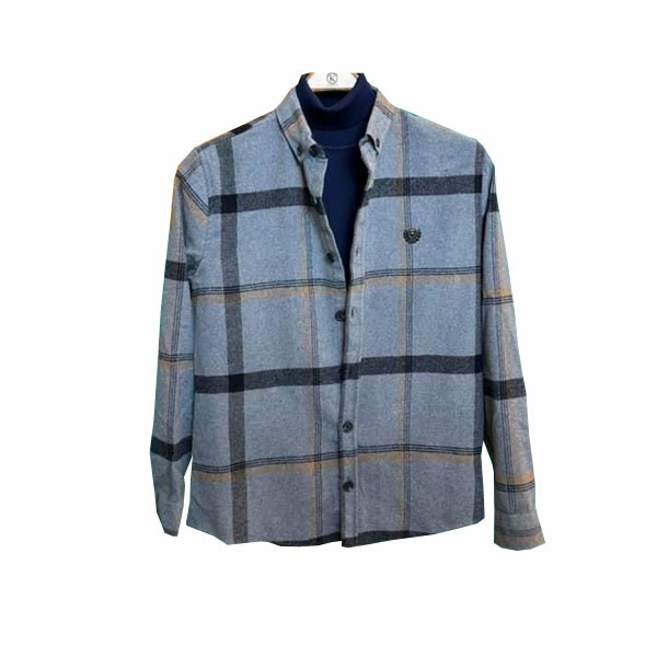 Liwali Plaid Shirt Gray Light, Gray Dark & Orange Colored