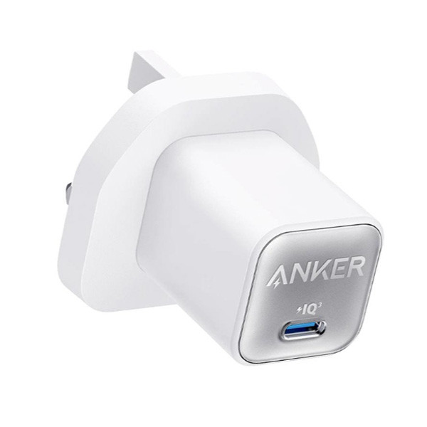 Anker 511 Nano III 30W USB-C Charger, UK Plug, White Color, Model No. A2147K21