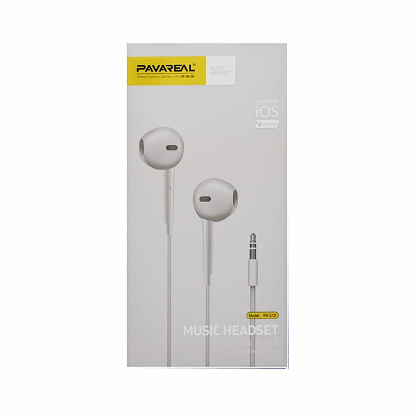 Pavareal Wired in Ear Headphone, White Color, Model No. PA-E10
