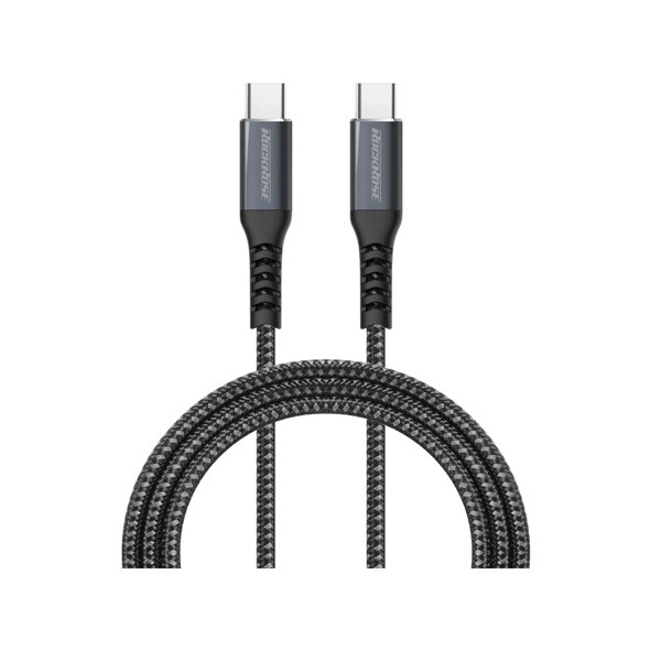 Rockrose Powerline CC1 Pro 3A 100W Type-C to Type-C 1m Cable, Black Color, Model No. RRCS07CC1P