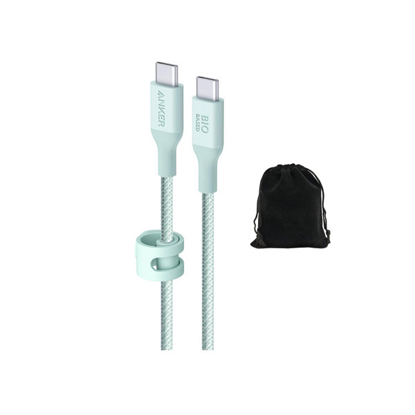Anker 544 Cable USB-C To USB-C Bio-Nylon 3ft, Green Color, Model No. A80F5H61