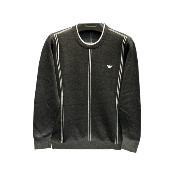 Emporio Armani Blouse Normal Fit for Men with 3 Double Thin White Vertical Lines Design in 2 Colors (Gray & Dark Gray)