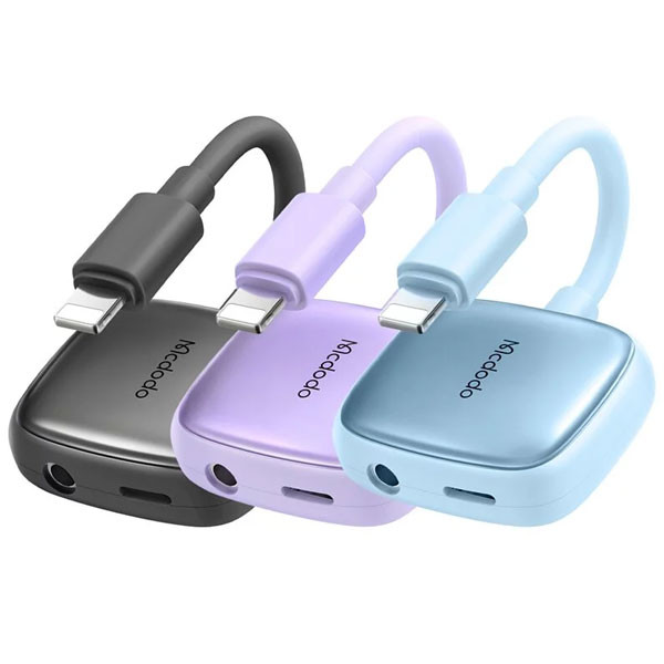 Mcdodo 2-in-1 Lightning to Lightning & 3.5mm DAC Adapter, in 3 Colors, Model No. CA-2740