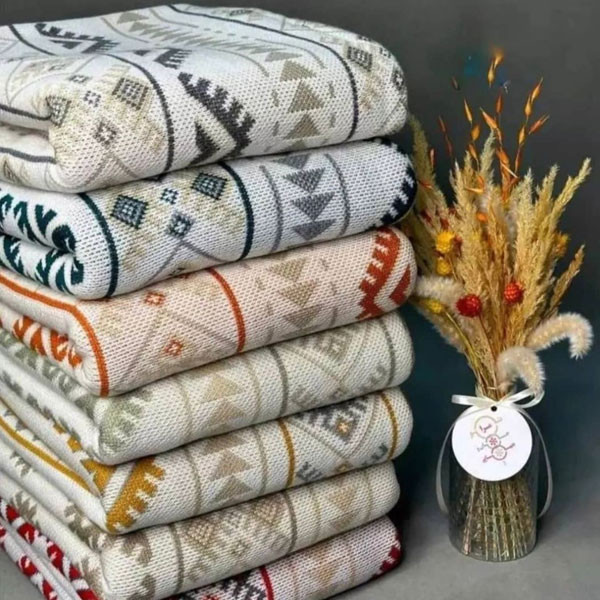 Knitted Throw Blanket Vintage Tassel Bohemian Ethnic Style Geometric Pattern Cozy Armchair Cover Warm Throws For Sofa Couch Bed Shawl Blanket (Many Colors & Designs, Dimensions: 130 x 170cm)