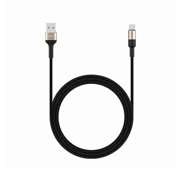 Rockrose Acacia AC 2.4A 1M Type-C Cable, Black+Gold Color, Model No. RRCS05C