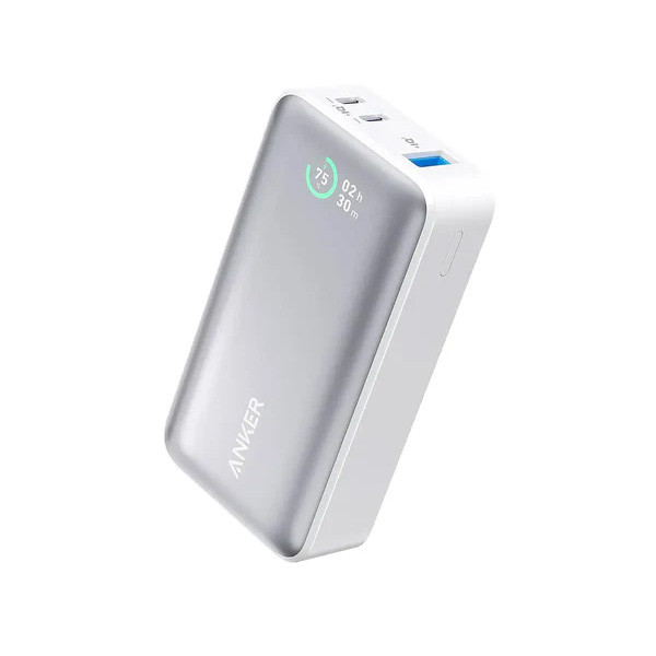 Anker 533 Powercore Power Bank USB + 2x PD Type-C 30W Fast Charging 10000mAh, White Color, Model No. A1256H21