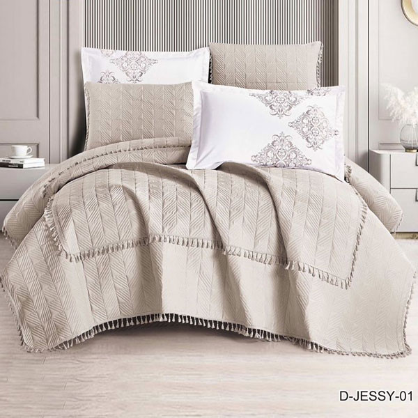 Rose Home Summer Blanket Queen Size (200cm x 200cm) Set of 6 pieces in Beige Color Model No. D-JESSY-01