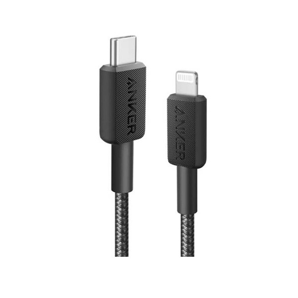 Anker 322 USB-C to Lightning Braided Cable 3ft, Black Color, Model No. A81B5H11