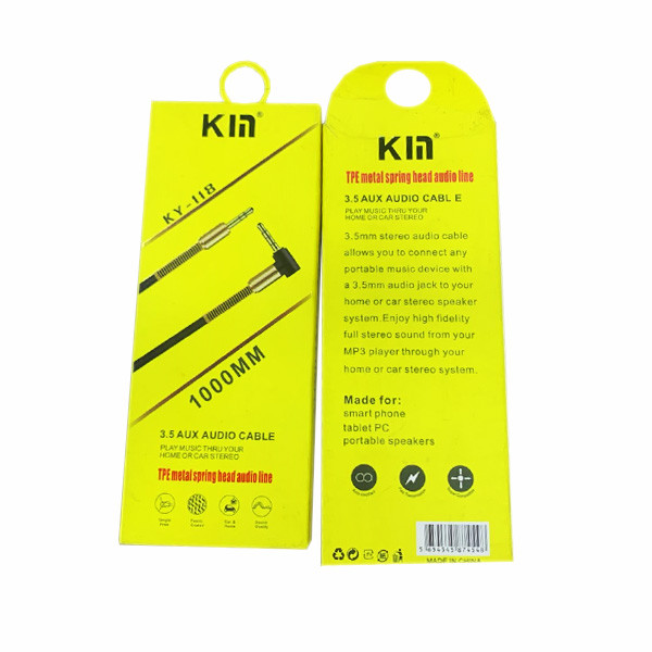 KM Jack 3.5mm Aux Audio Cable Model No. KY-118