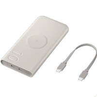 Samsung Wireless Battery Pack 10,000mAh, 25W, with USB-C cable, 2 Type C Ports, White Color, Model No. EB-U2510XUEGWW