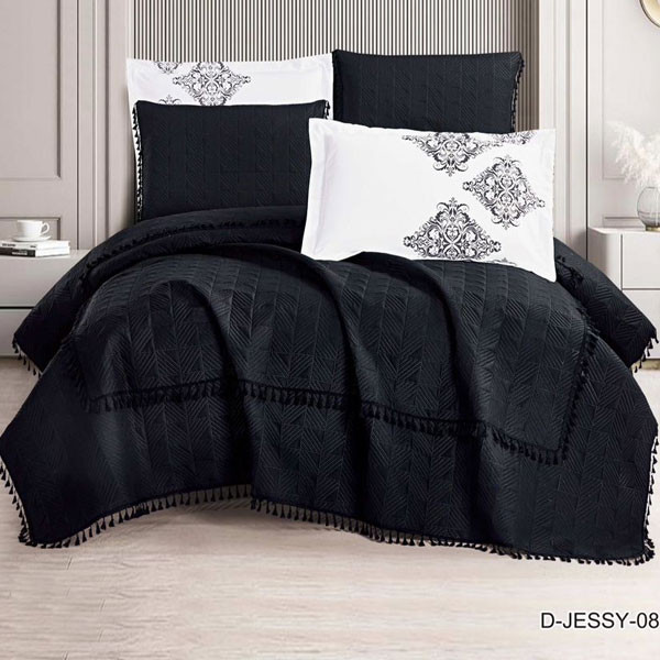 Rose Home Summer Blanket Queen Size (200cm x 200cm) Set of 6 pieces in Black Color Model No. D-JESSY-08