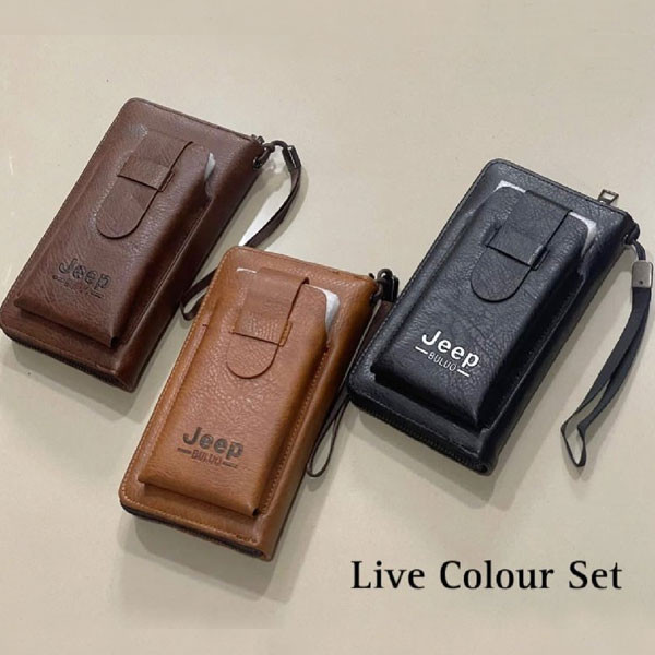 Buluo Jeep Men's Leather Clutch Wallet in 3 Colors