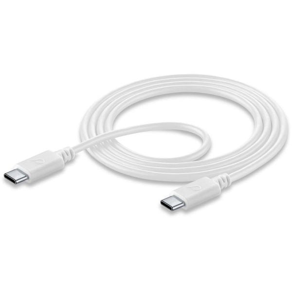 Cellularline Power Cable 1.2m USB-C to USB-C, White Color, Model No. USBDATACUSBC-CW