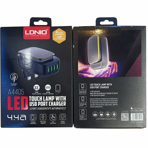 Ldnio Wireless Charger with 4 USB-A Ports Black Color Model No. A4405