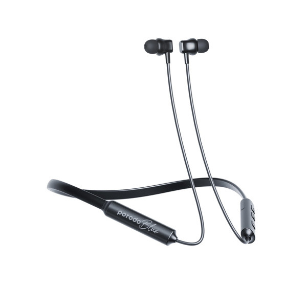 Porodo Blue ENC Neckband In-Ear Earphones, Black Color