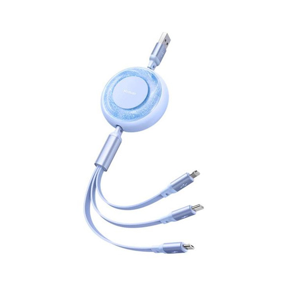 Mcdodo Sparkling 3in1 Retractable Charging Cable 1.2m Blue  Color, Model No. CA-3572