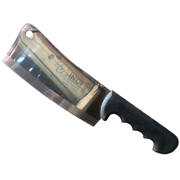 Inci Stainless Steel Meat Cleaver with Black Plastic Silicone Handle, Model No. 3502