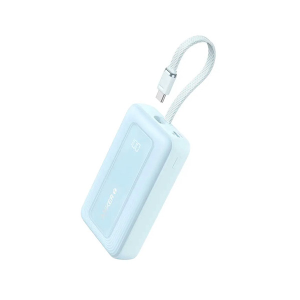 Anker Power Bank 10000mAh 30W Built-In USB-C Cable, Blue Color, Model No. A1688H31
