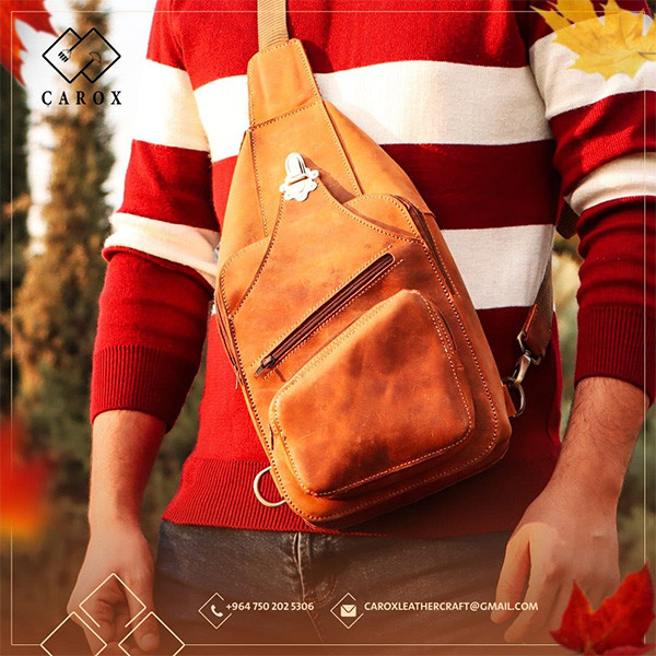 Carox Handmade Brown Color Leather Shoulder Bag for Men