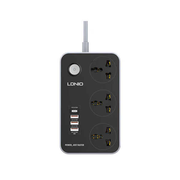 Ldnio Power Socket with 3 Outlets, 4 USB Ports, 38W, Model No. SC3412
