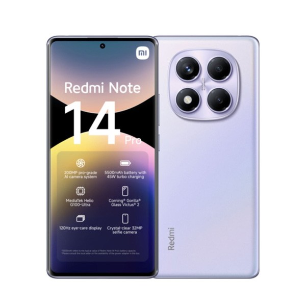 RedXiaomi RedMi Note 14 Pro Aurora Purple Color 12GB RAM 512GB ROM, 6932554406981