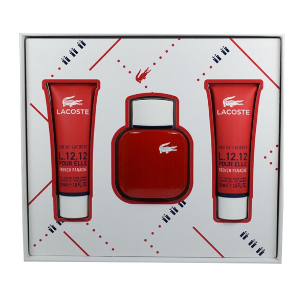 Eau de Lacoste French Panache 50ml + 2x Shower Gels Women's Gift Set