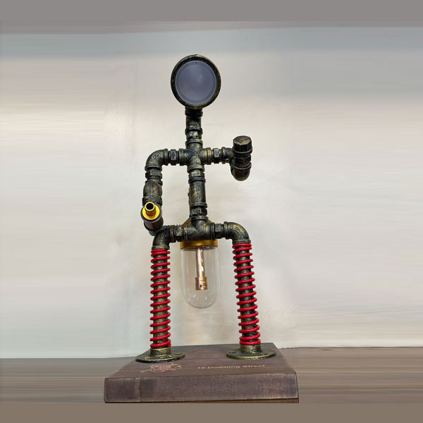 Khateeb Water Pipe Design Single Hose Hookah Bronze Color with Glass Base & 2 Spring Water Pipe Legs