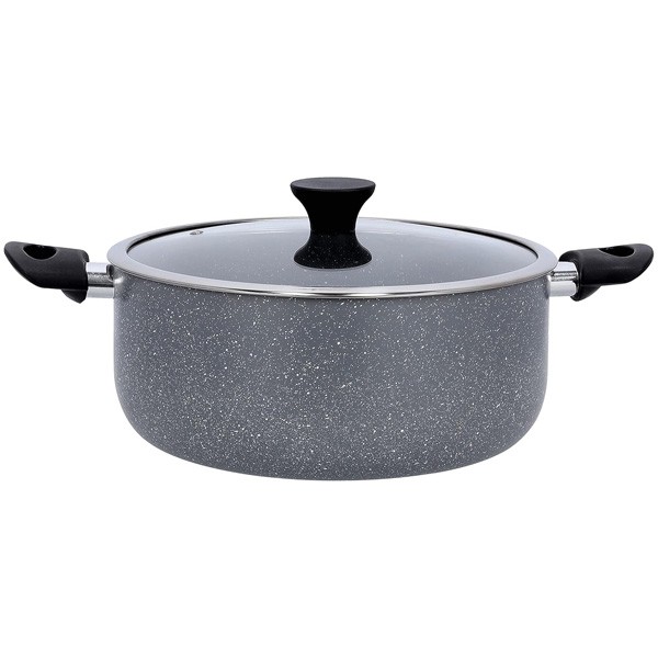 Delcasa 24cm Granite Coated Casserole, Glass Lid-1x4, Model No. DC1900