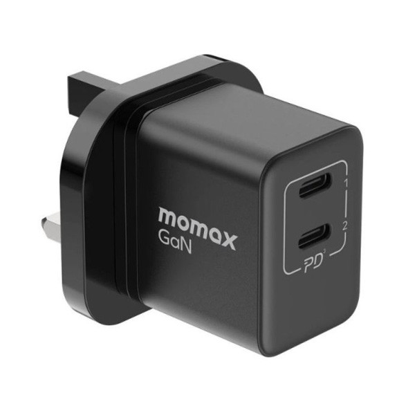 Momax One Plug 35W 2-Port GaN Mini Charger, Black Color, Model No. UM32UKD