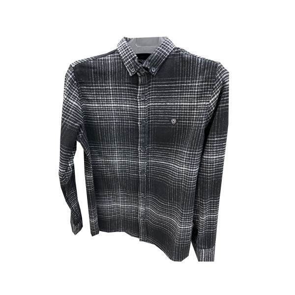Liwali Plaid Shirt Dark Gray & White Colored