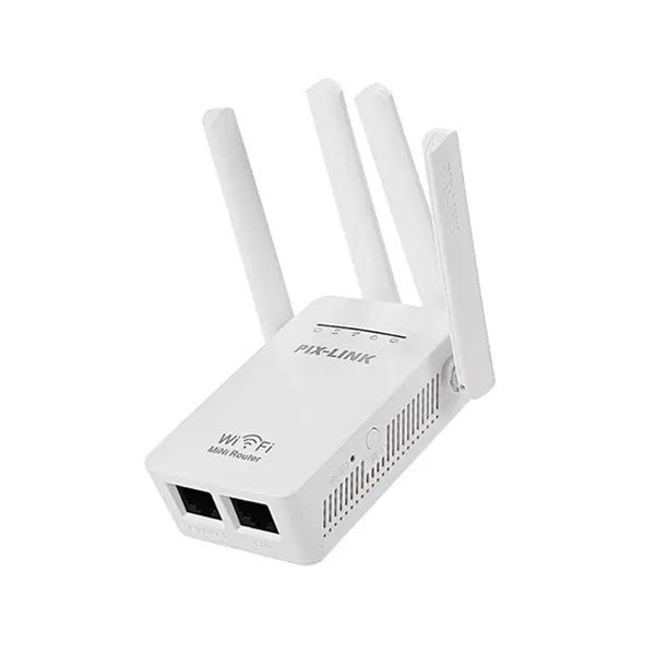 Pix-Link WiFi Repeater Wireless-N Range Extender, White Color, Model No. LV-WR02EQ