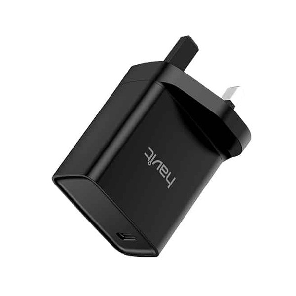 Havit UK PD20W+QC3.0 Charger, Black Color, Model No. HV-UC111UK