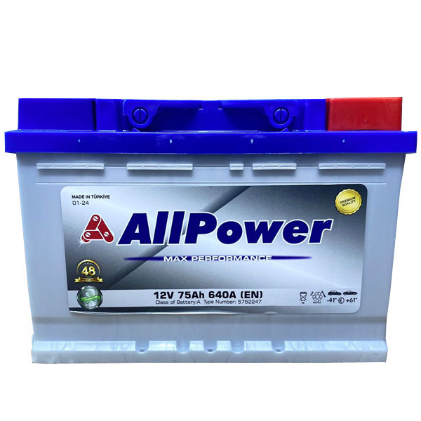AllPower Car Battery 12V, 75Ah, 640A (EN), 18kg, Max Performance
