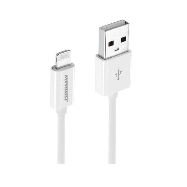Rockrose Zeta Regular USB to Lightning Cable 1m, White Color Model No. RRCS02L