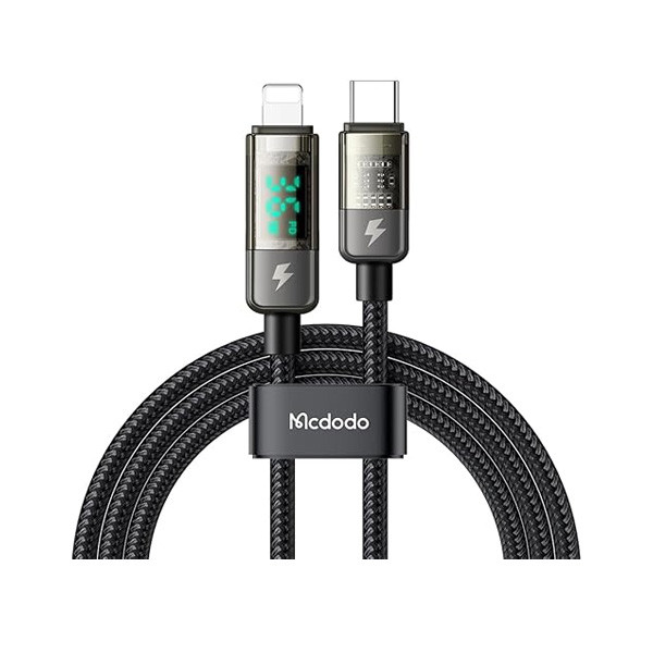 Mcdodo Prism Series 36W Type-C to Lightning Data Cable 1.2m, Black Color