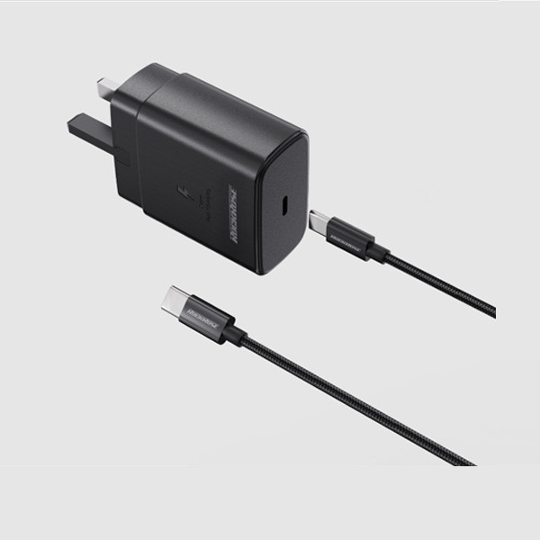 Rockrose Wall Charger 45W with Type-C to Type-C Cable, Black Color, Model No. RRTCC23UK