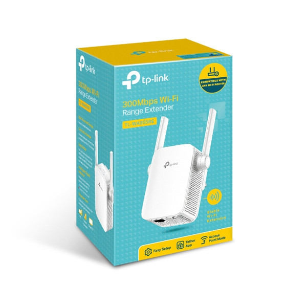 Tp-Link Wi-Fi Range Extender N300, White Color, Model No. TL-WA855RE