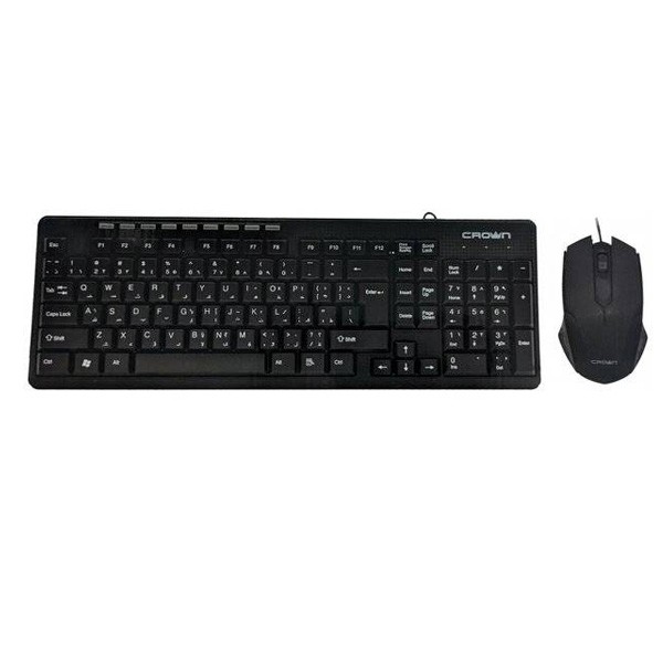 Crown Keyboard + Mouse Set, Black Color, Model No. CMMK-405