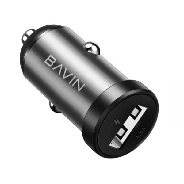 Bavin Universal Fast Car Charger, 1 USB Port, 1.5A, Black Color, Model No. PC360