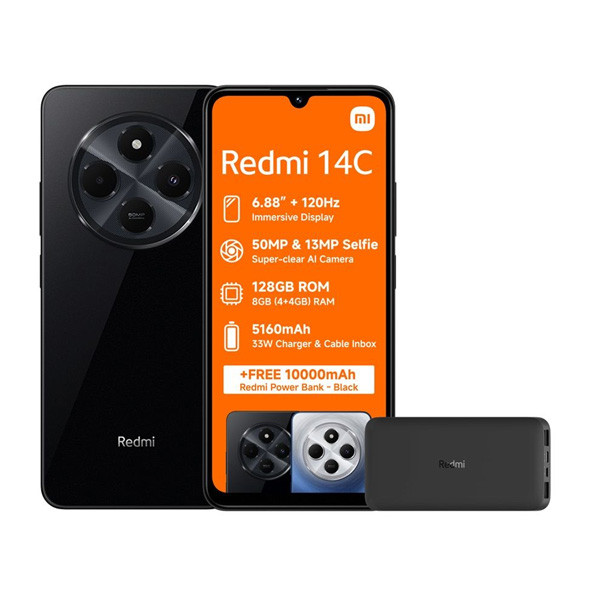 Xiaomi RedMi 14C Midnight Black 4GB RAM 128GB ROM, 6941812798263