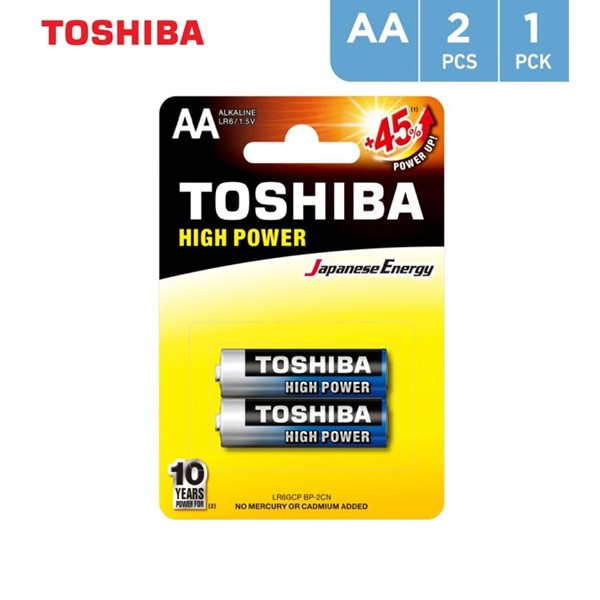 Toshiba High Power AA Batteries, 2pcs