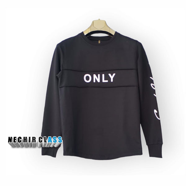 Andam Single Colored Blouses with Imprint Text in a Horizontal Style in 2 Colors (Black & Blue Black), for Men