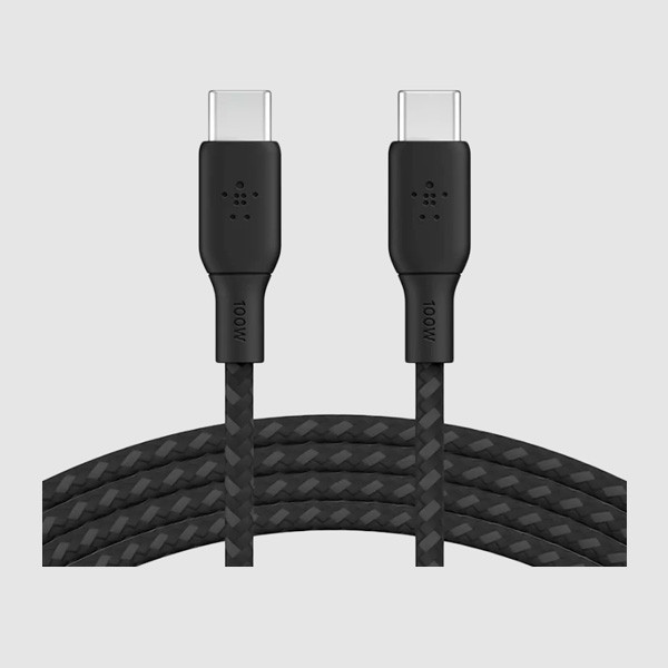 Belkin BoostCharge Braided USBC-C 2.0 Cable, 100W, 3m, Black Color, Model No. CAB014bt3MBK