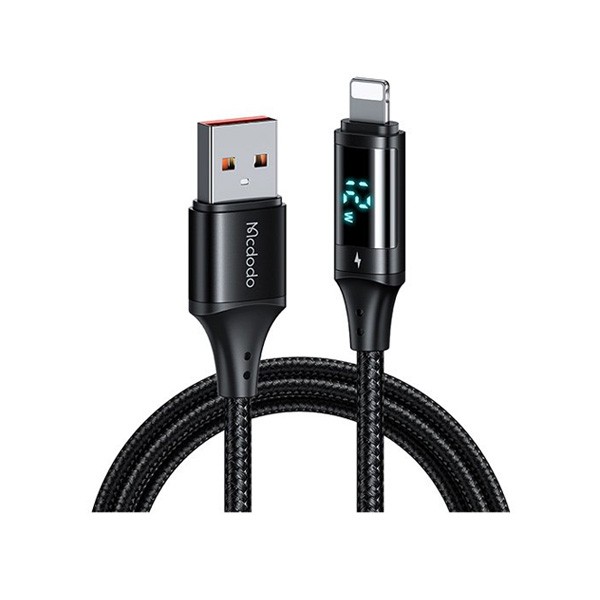 Mcdodo 3A Digital HD 12W Lightning Data Cable, Black Color, Model No. CA-106